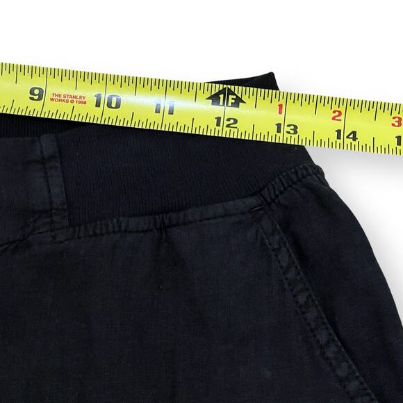 James Perse Women’s Size 28 Black Ribbed Waist 100% Linen Shorts WIN4110 - Picture 9 of 11